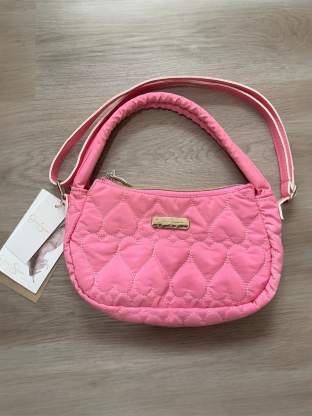 Jessica Simpson Pink Quilted Shoulder Bag Chain Strap Crossbody Purse NWT